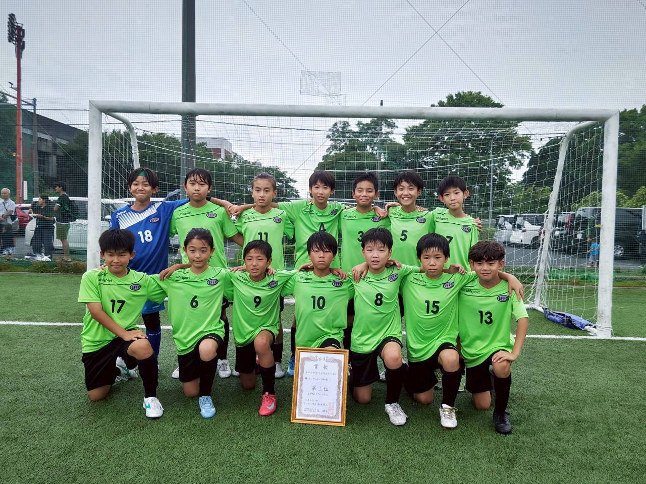 優勝したエクセレントフィートFC